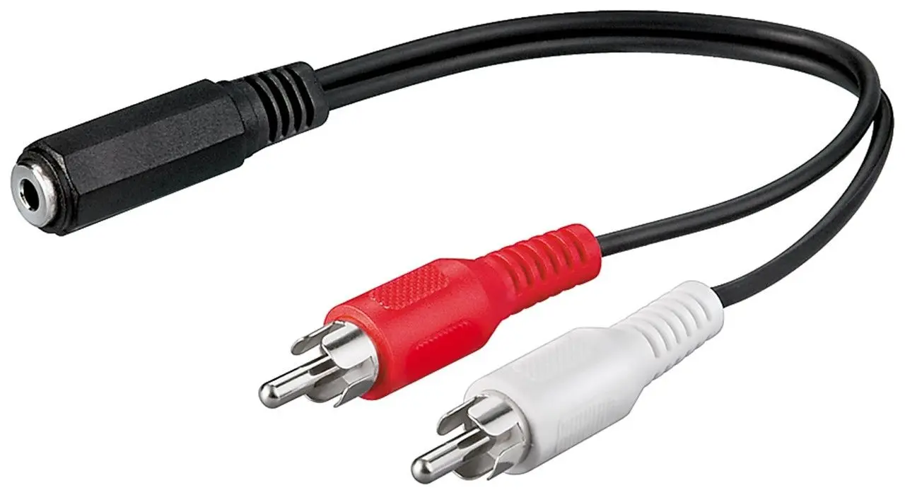 Kabel adapter audio gniazdo Jack 3,5mm - 2x wtyk RCA R/L Goobay 0,2m