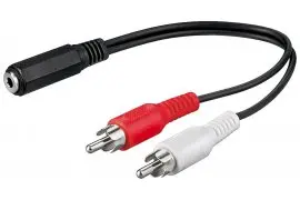Kabel adapter audio gniazdo Jack 3,5mm - 2x wtyk RCA R/L Goobay 0,2m