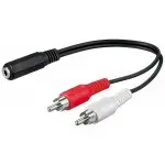 Kabel adapter audio gniazdo Jack 3,5mm - 2x wtyk RCA R/L Goobay 0,2m