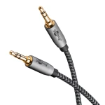 Kabel audio Jack 3,5mm AUX Goobay Plus oplot tekstylny szaro-czarny 1m