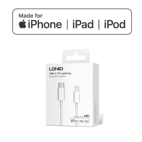 LDNIO USB-C-auf-Lightning-Kabel für schnelles Laden von Apple-Geräten