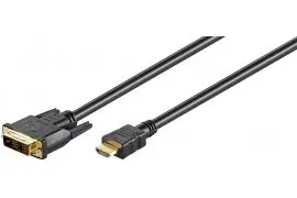 Kabel DVI-D (18+1 pin) Single Link - HDMI czarny 1m