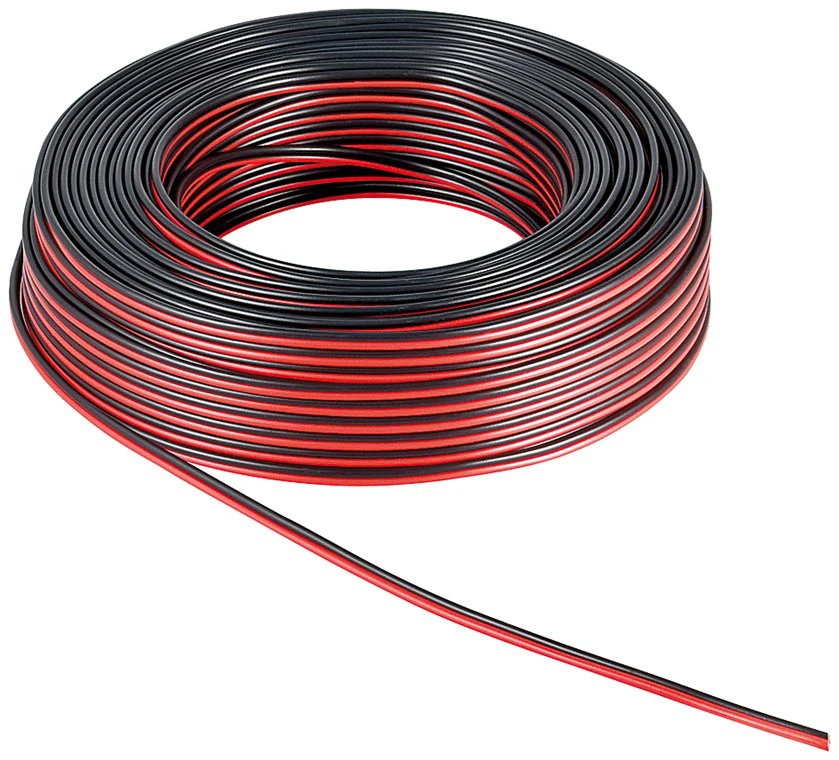 Kabel głośnikowy GOOBAY czarno-czerwony 2x2,5mm² CCA rolka 25m