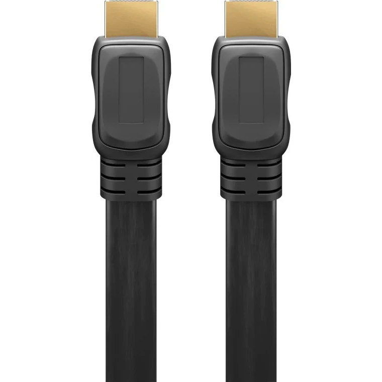 Kabel HDMI 2.0 4K 60Hz PŁASKI ARC CEC Goobay czarny 1m