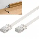 Kabel LAN Patch CAT 6 U/UTP PŁASKI BIAŁY 15m