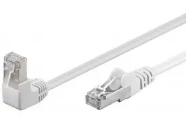 Kabel LAN Patchcord CAT 5e F/UTP BIAŁY KĄTOWY 1x90st. 10m