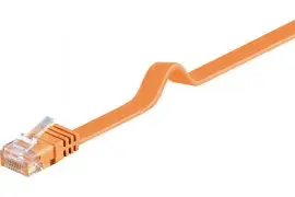 Kabel LAN Patchcord CAT 6 U/UTP PŁASKI pomarańczowy 1m