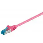 Kabel LAN Patchcord CAT 6A S/FTP różowy 1m