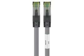 Kabel LAN Patch cord CAT 8.1 S/FTP Klasa I SZARY 15m