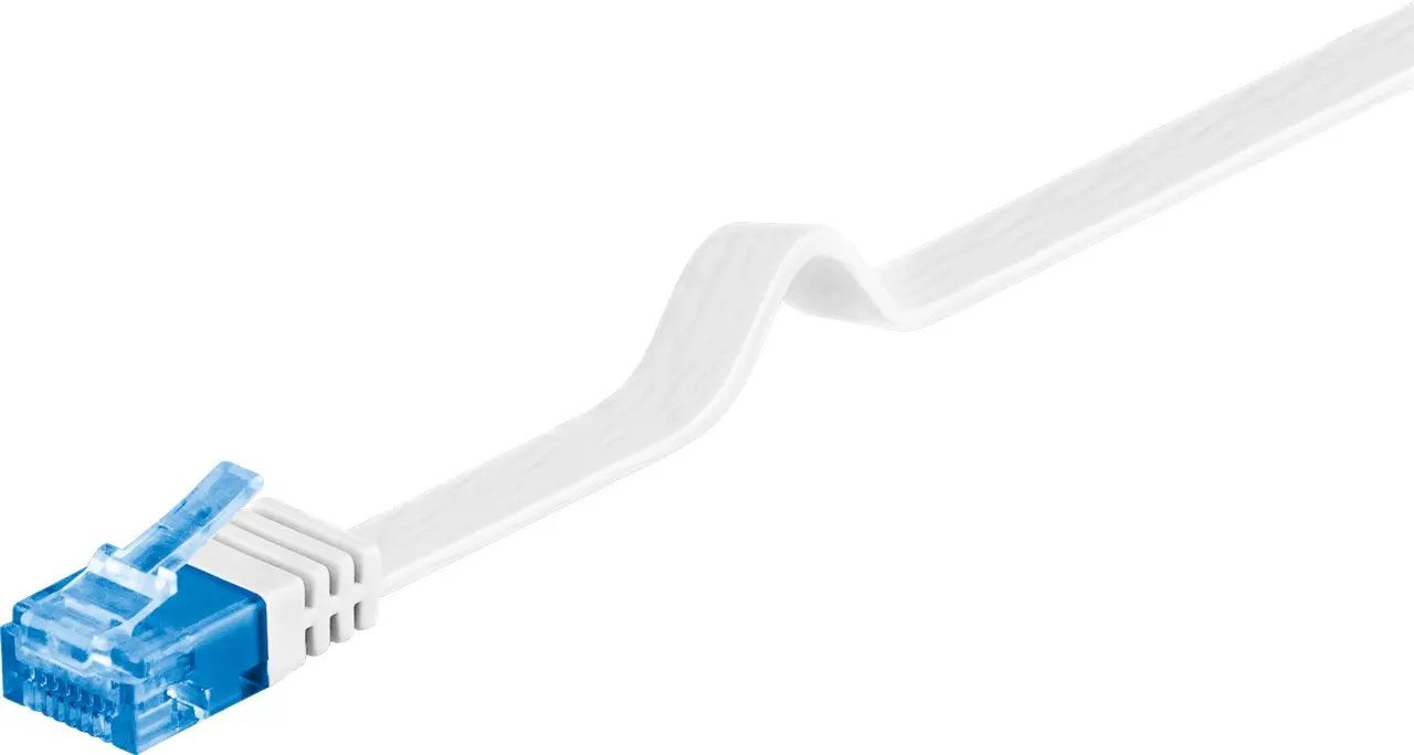 Kabel LAN Patchcord CAT 6A U/UTP PŁASKI biały 10m