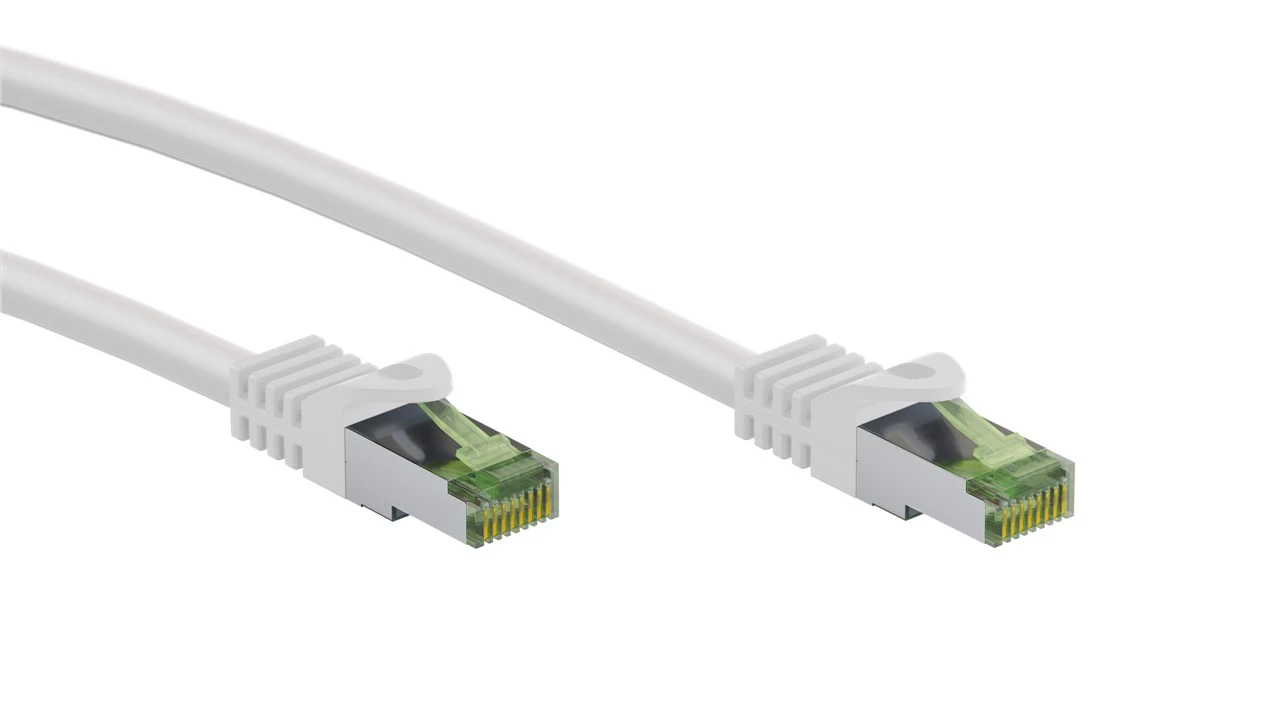 Kabel LAN Patchcord CAT 8.1 S/FTP cert. GHMT MIEDŹ biały 0,25m