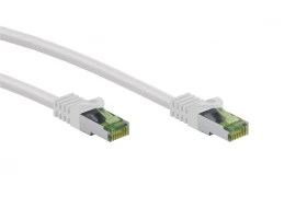 Kabel LAN Patchcord CAT 8.1 S/FTP cert. GHMT MIEDŹ biały 0,5m