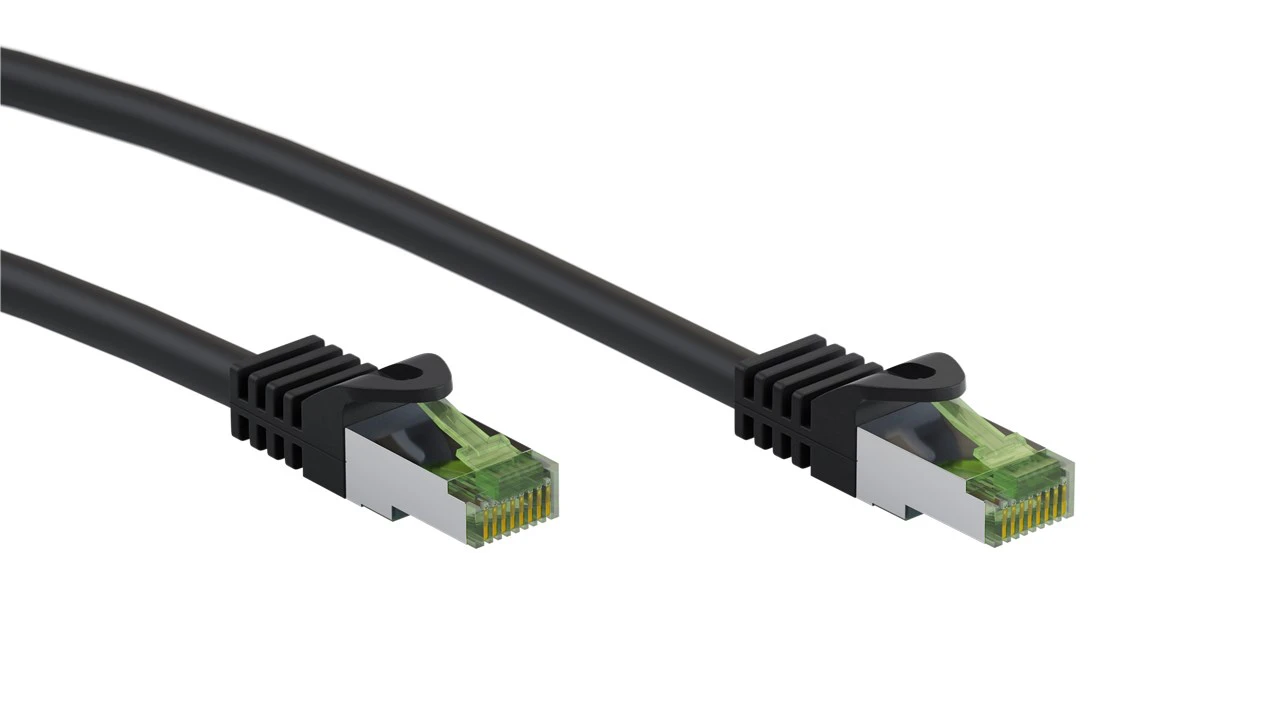 Kabel LAN Patchcord CAT 8.1 S/FTP cert. GHMT MIEDŹ czarny 3m