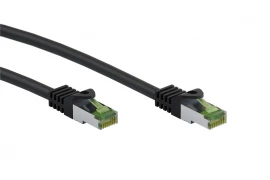 Kabel LAN Patchcord CAT 8.1 S/FTP cert. GHMT MIEDŹ czarny 0,25m