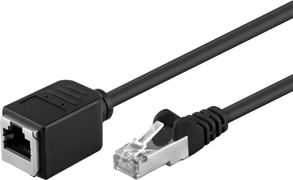 Kabel LAN przedłużacz CAT 5E F/UTP czarny 1,5m