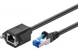 Kabel LAN przedłużacz CAT 6A S/FTP czarny 2m