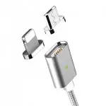 Kabel magnetyczny 2 w 1 MOC dla iPhone i Android Silver