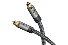 Kabel Optyczny Toslink Goobay Plus oplot tekstylny szaro-czarny 5m 