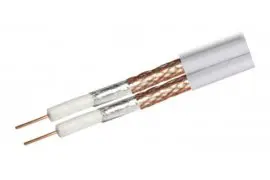Kabel RG6 Revez CT63 Twin pełna miedź biały 50m