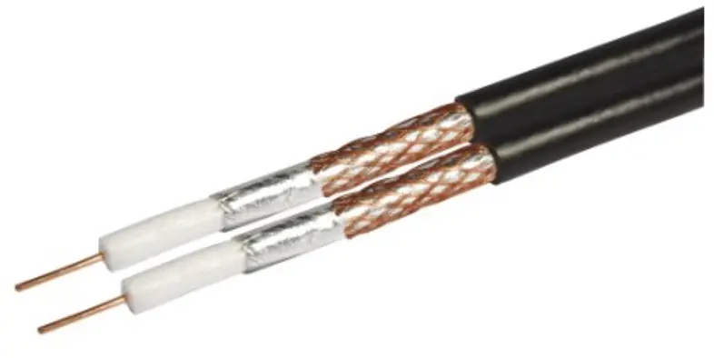 Kabel RG6 Revez CT63 Twin pełna miedź czarny 20m