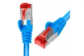 Kabel RJ45 CAT 6 S/FTP AWG27 LSZH niebieski 1m