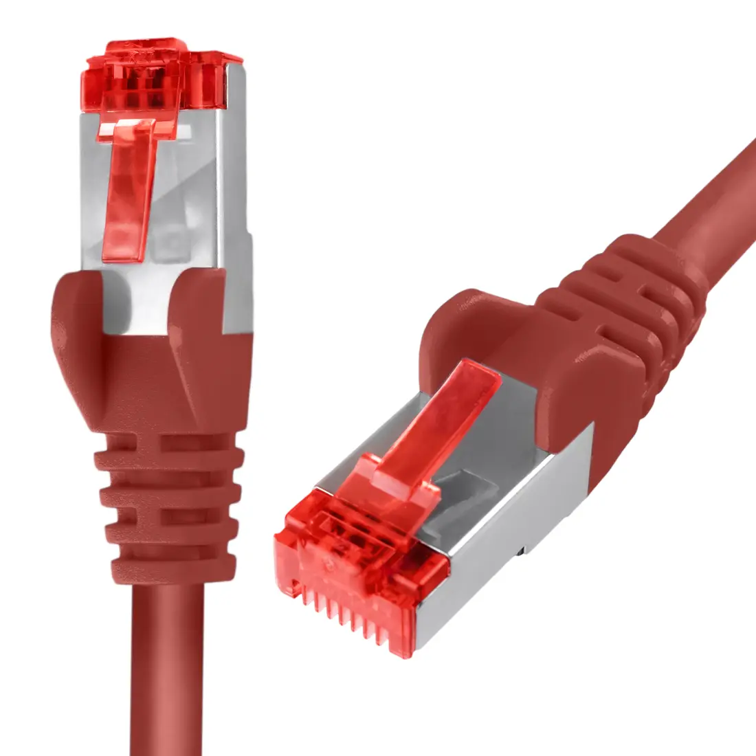 Kabel RJ45 CAT 6 S/FTP AWG27 LSZH czerwony 10m