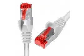 Kabel RJ45 CAT 6 S/FTP AWG27 LSZH biały 0,5m