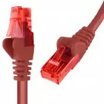 Kabel RJ45 CAT 6 U/UTP AWG24 czerwony 0,5m