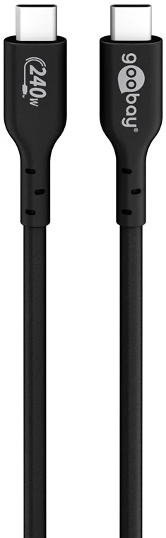 Kabel USB-C 2.0 480 Mb/s 5A 48V 240W Goobay czarny 1m