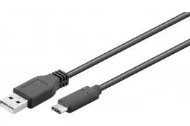 Kabel USB-C - USB-A 2.0 Czarny 0,5m 