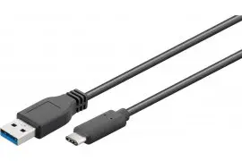 Kabel USB-C - USB-A 3.0 Czarny 3m Goobay