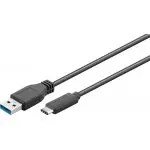 Kabel USB-C - USB-A 3.0 Czarny 3m Goobay