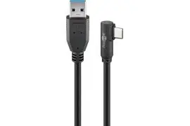 Kabel USB-C - USB-A 3.2 Gen1 Czarny KĄTOWY 3m Goobay