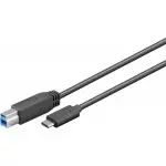 Kabel USB-C - USB typu B 3.0 1m czarny