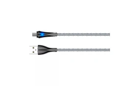 Kabel z diodą LED do szybkiego ładowania USB-A / micro-USB 2m szary LS462M