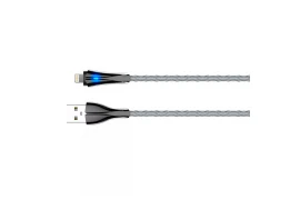 Kabel z diodą LED do szybkiego ładowania USB-A / Lightning 1m szary LS461L