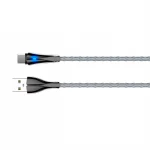 Kabel z diodą LED do szybkiego ładowania USB-A / USB-C 2m szary LS462C