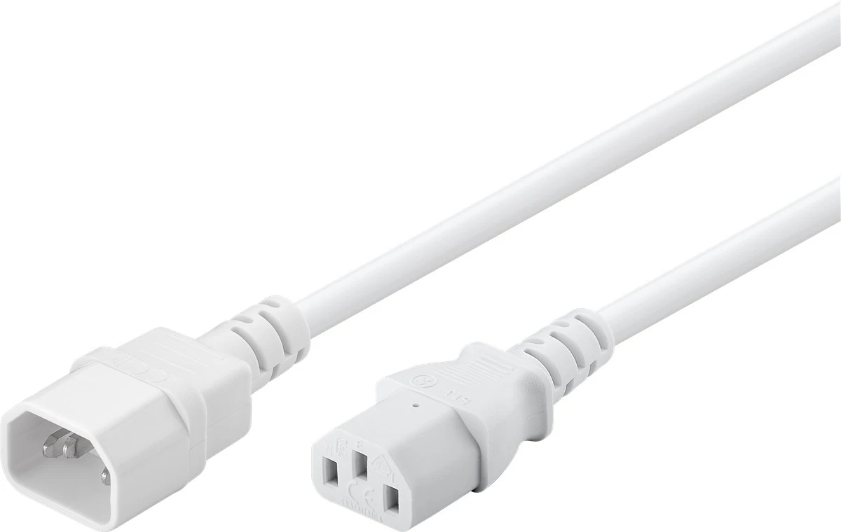 Kabel zasilający (komputerowy) IEC C13 - C14 Goobay biały 3m