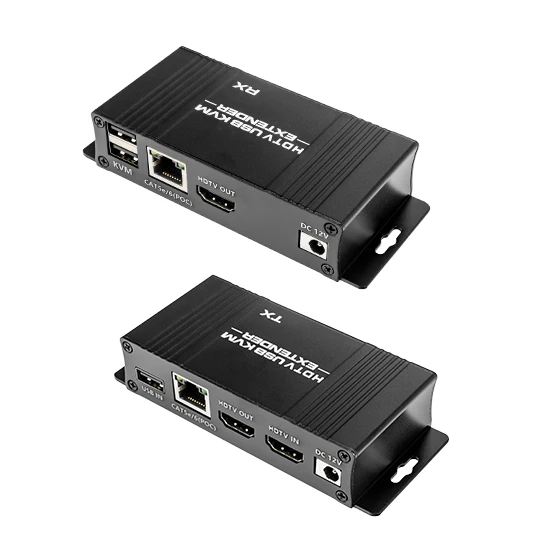 HDMI KVM Konverter zu LAN - RJ45 USB 60m Spacetronik
