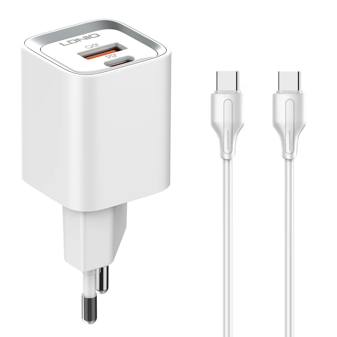 Ładowarka sieciowa USB 30W PD QC 3.0  kabel USB-C / USB-C Szybkie Ładowanie LDNIO A2317C