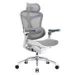 6D Spacetronik DORIS 40 ergonomischer Bürostuhl, grau mit verstellbarer Kopfstütze und Armlehnen
