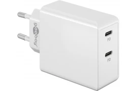 Ładowarka sieciowa 2x USB-C szybkie ładowanie 36W Power Delivery Goobay biała