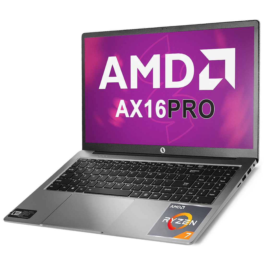 Leichter Laptop – Notebook zum Lernen und Arbeiten, WiFi 6, Bluetooth 5.2, SSD 512 GB M.2, AMD Radeon, Ryzen 7 5700U Spacetronik AX16PRO