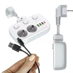 2x AC-Steckdosenleiste mit 1x USB-C PD 20W Ladegerät / 1x USB QC / 2x USB Auto-id Spacetronik SR200