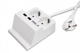 Listwa zasilająca z podstawką 2x 230V i 2x USB 2,5A PeakTech 3125