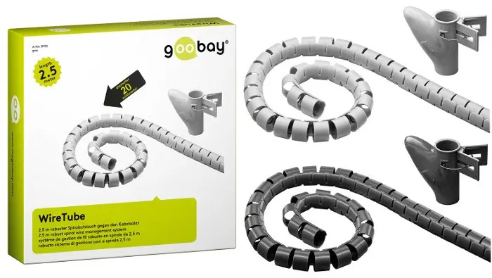 Maskownica kabliWire Tube Goobay 2,5m Srebrna