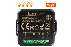 Mini switch światła włącznik przekaźnik Wi-Fi poczwórny Smart Life Tuya Spacetronik sterownik SL-S4-02 Black