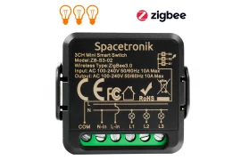 Mini switch światła włącznik ZigBee potrójny przekaźnik Smart Life Tuya Spacetronik sterownik ZB-S3-02 Black