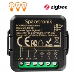 Mini switch światła włącznik ZigBee potrójny przekaźnik Smart Life Tuya Spacetronik sterownik ZB-S3-02 Black