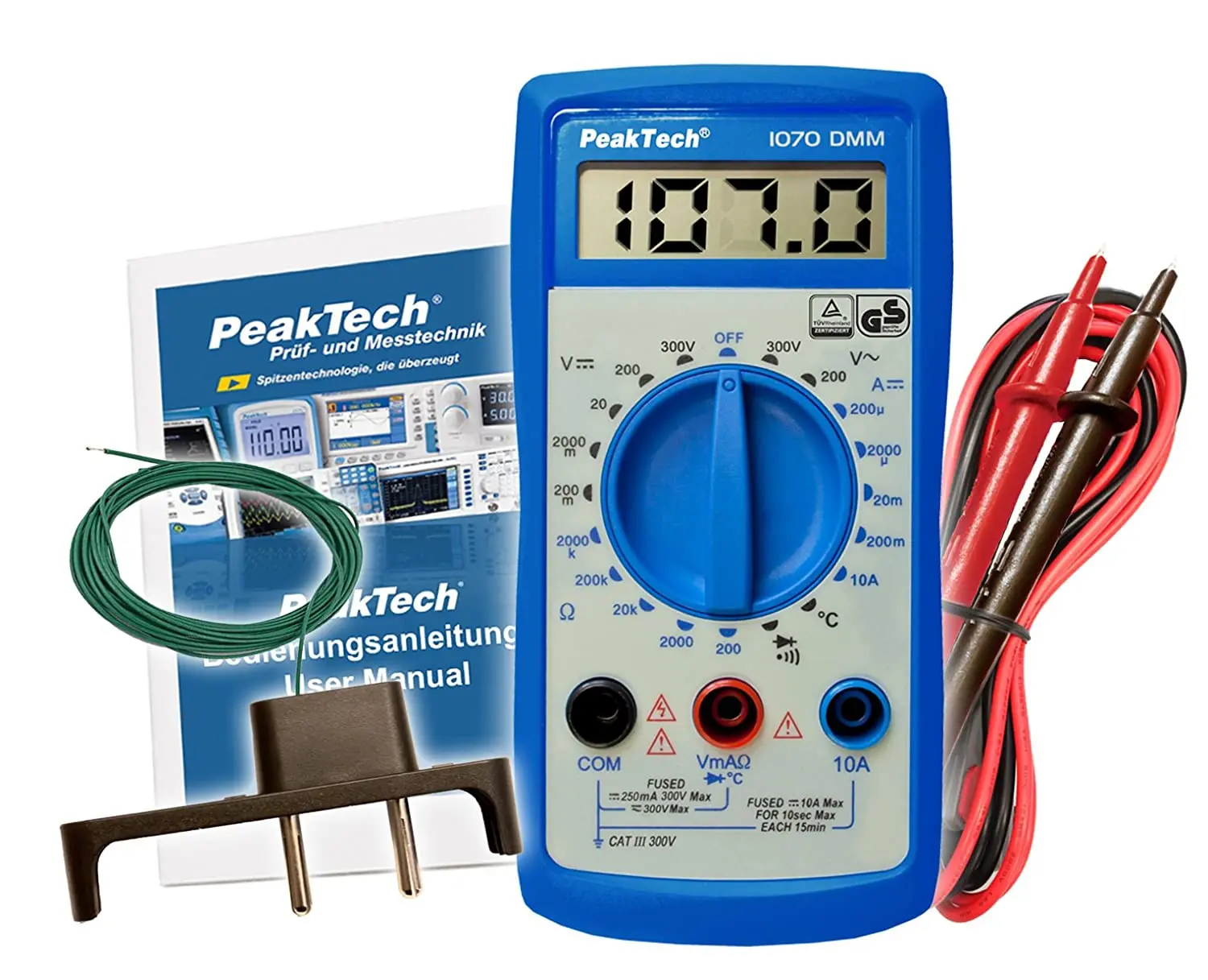 Multimetr cyfrowy 10A AC/DC TÜV/GS PeakTech 1070